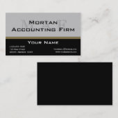 Monogram Elegance in Black Grey Gold Visitekaartje (Voorkant / Achterkant)