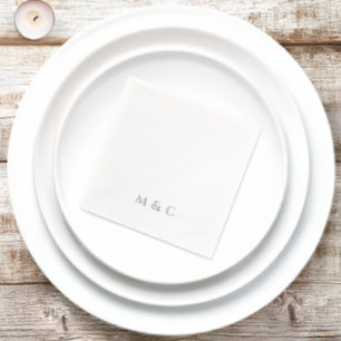 Monogram Elegant 25e jubileumfeest zilver Folie Servetten