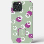 Monogram Elegant Abstract Salie cirkels Patroon Case-Mate iPhone Case (Achterkant)