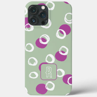 Monogram Elegant Abstract Salie cirkels Patroon Case-Mate iPhone Case