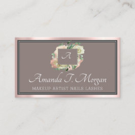 Monogram Elegant Afspraak Roos Bloemen Lijst Visitekaartje