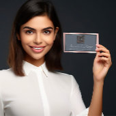 Monogram Elegant Benoeming Gray Roos Dusty Blue Visitekaartje