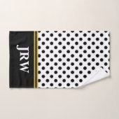 Monogram Elegant Black and White Polka Dot Pattern Bad Handdoek (Handdoek)