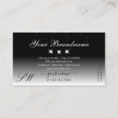 Monogram Elegant Black and White Sparkle Diamonds Visitekaartje (Achterkant)
