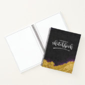 Monogram Elegant Black Artist Sketchbook met naam Notitieboek (Binnen)