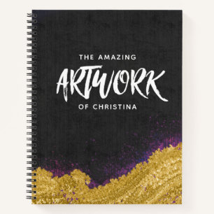 Monogram Elegant Black Artist Sketchbook Notitieboek