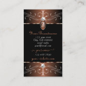 Monogram Elegant Black en Brown  Ornamenten Visitekaartje (Achterkant)