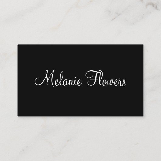 Monogram Elegant Black en white  Flowers Visitekaartje (Achterkant)