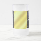 Monogram Elegant Black Marble & Gold/Brass Folie Matglas Bierpul (Center)