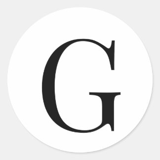 Monogram Elegant Black op White Ronde Sticker