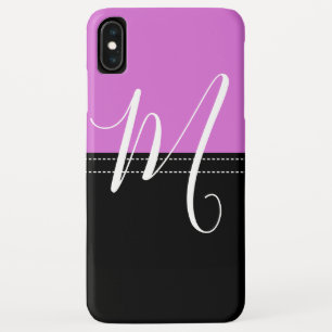 Monogram Elegant Black & Orchid Solid Color Case-Mate iPhone Case