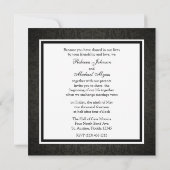 Monogram Elegant Black & White Damask Kaart (Achterkant)