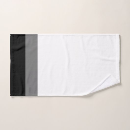Monogram Elegant Black White Grey Stripes Bad Handdoek (Handdoek)