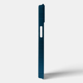 Monogram Elegant Blau Geborsteld Metaal Case-Mate iPhone Case (Achterkant / Rechts)