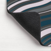 Monogram Elegant Blauw & Grijs Gestreept Muismat (Hoek)