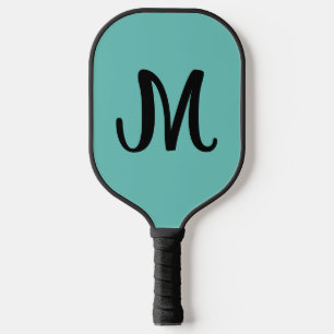 MONOGRAM ELEGANT BLAUW SCRIPT PICKLEBALL PADDLE