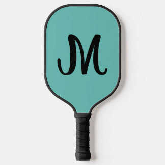 MONOGRAM ELEGANT BLAUW SCRIPT PICKLEBALL PADDLE