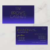 Monogram Elegant Blue en Yellow Mirror Letters Visitekaartje (Voorkant / Achterkant)