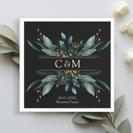 Monogram Elegant Blue Gold (imitat) Servet