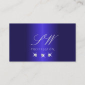 Monogram Elegant Blue Silver Sparging Diamonds Visitekaartje (Voorkant)