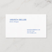 Monogram Elegant Blue Waterverf Fan Shape Pattern Visitekaartje (Achterkant)