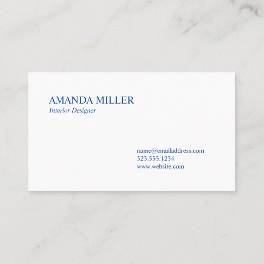 Monogram Elegant Blue Waterverf Fan Shape Pattern Visitekaartje (Achterkant)