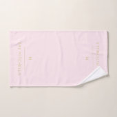 Monogram Elegant Blush Pink Gold Classy Chic Bad Handdoek (Handdoek)