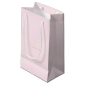 Monogram Elegant Blush Pink Gold Classy Chic Klein Cadeauzakje (Voorkant Gekanteld)