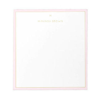 Monogram Elegant Blush Pink Gold Classy Small Notitieblok