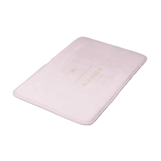 Monogram Elegant Blush Pink Gold Minimalist Classy Badmat (Gekanteld)