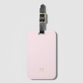 Monogram Elegant Blush Pink Gold Minimalist Classy Bagagelabel (Voorkant (verticaal))