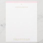 Monogram Elegant Blush Pink Gold Minimalist Classy Briefhoofd (Voorkant)