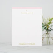 Monogram Elegant Blush Pink Gold Minimalist Classy Briefhoofd (Staand voorkant)