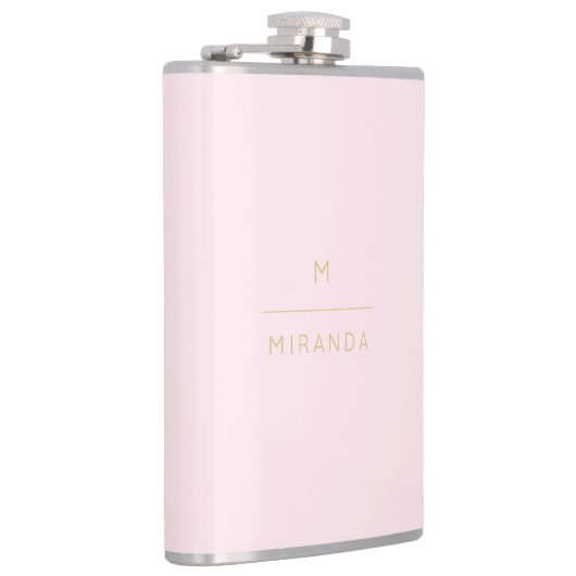 Monogram Elegant Blush Pink Gold Minimalist Classy Heupfles (Rechts)