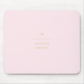 Monogram Elegant Blush Pink Gold Minimalist Classy Muismat (Voorkant)