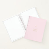 Monogram Elegant Blush Pink Gold Minimalist Classy Notitieboek (Binnen)