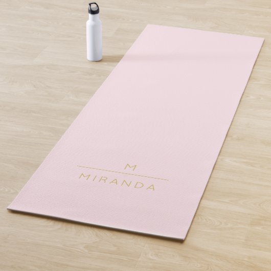 Monogram Elegant Blush Pink Minimalist Classy Chic Yogamat (In situ)
