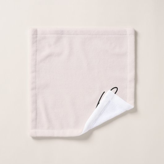 Monogram Elegant Blush Pink Script Chic Stijlvol Bad Handdoek (Wasdoekje)
