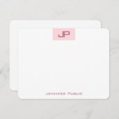 Monogram Elegant Blush Roze Eenvoudige Sjabloon (Voorkant / Achterkant)