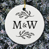 Monogram Elegant Botanisch Keramisch Ornament