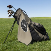 Monogram Elegant Brown Black Golf Towel Golfhanddoek (Groen)