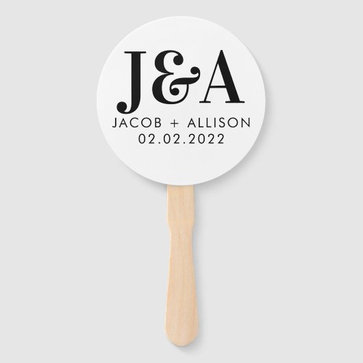 monogram elegant bruiloft gunst bridale partij handwaaier (Achterkant)