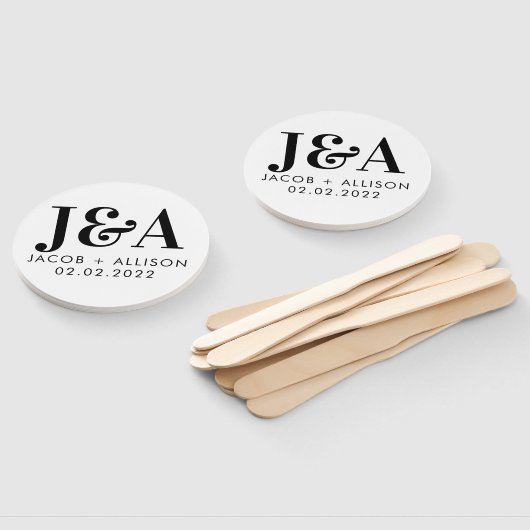 monogram elegant bruiloft gunst bridale partij handwaaier (Niet-gemonteerd)