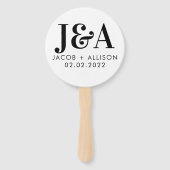 monogram elegant bruiloft gunst bridale partij handwaaier (Voorkant)