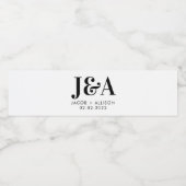 monogram elegant bruiloft gunst bridale partij waterfles etiket (Enkel label)