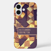 Monogram elegant bruin goud retro patroon Case-Mate iPhone case (Achterkant)