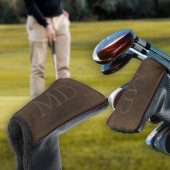 Monogram  elegant bruin leder golfheadcover