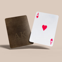 Monogram  elegant bruin leder