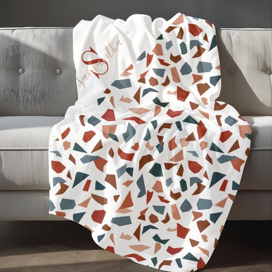 Monogram Elegant Bruin Patroon Fleece Deken