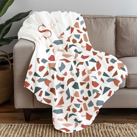 Monogram Elegant Bruin Patroon Fleece Deken